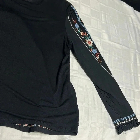 Anthropologie linen blend,embroidered,shirt ,women M. Floral,cottagecore - Picture 6 of 16